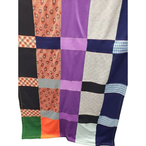 Vtg Lightweight Patchwork Quilt Machine Sewn Double Knit Corduroy 37"x76" Purple - Picture 5 of 9